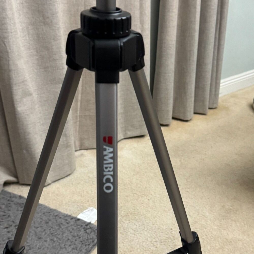 Ambico Adjustable Camera Tripod Aluminum w/ Pan Tilt Handle Lightweight Stand